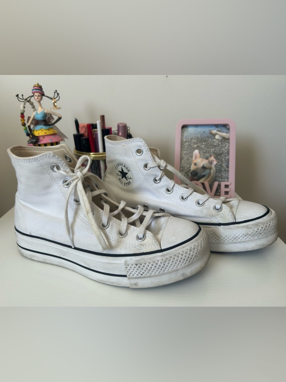 Converse White High-Top Platform Sneakers